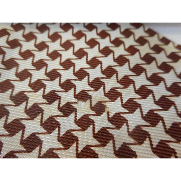 Vintage Brown Cream Abstract Slim Tie necktie - Picture 4 of 4